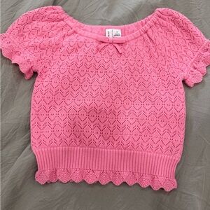 Pink Lace Knit Kids Top